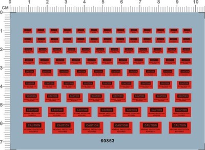 Yellow Different Scale Warning tag caution Markings Model kit Water Slide Decal