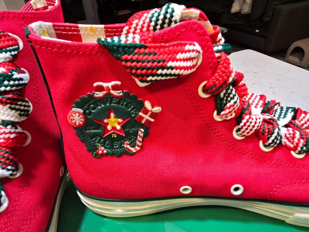 Converse Chuck 70 Hi Christmas 'Gingerbread & Knit Sock' Red