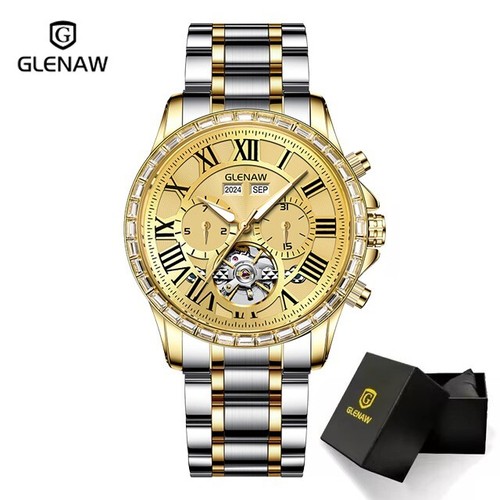 GLENAW Orologio Meccanico di Lusso Uomo - Automatico, Luminoso, Impermeabile - Foto 3 di 14