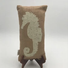 The Country House Collection Burlap Seahorse Pillow 12” Long   Nice.