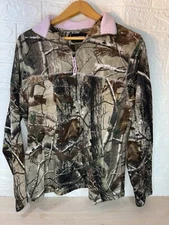Real Tree ¼ Zip Pullover Size XL 16-18 Camo Pink Long Sleeve Sweatshirt