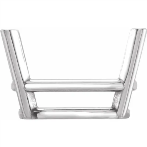 6mm x 8mm Emerald Cut 10k White Gold Basket 4 Prong Setting Mount USA MADE - Picture 2 of 4
