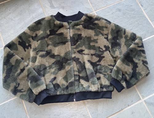 Wild Fable Camo Faux Fur Bomber Jacket 