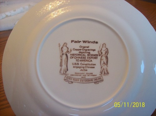 Alfred Meakin Fair Winds Set of 6 "The Friendship Of Salem" Staffordshire B & B - Picture 6 of 9