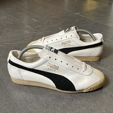 Vintage 1970s PUMA Oslo UK7.5 Made In Yugoslavia OG Rare White Black City Series