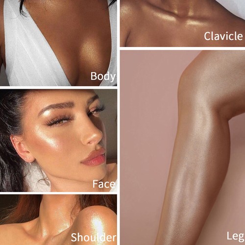 Easy Coloring Allover Body Powder Shimmer Liquid No Sticky Long Lasting Natural - Picture 14 of 18