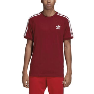 adidas 3 stripe shirt maroon