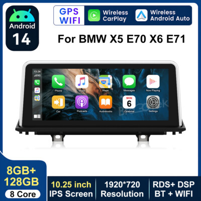 128G 10.25'' Car Stereo Radio For BMW CCC X5 E70 X6 E71 CarPlay Sat Navi FM DPS