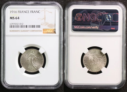 1916 France FRANC NGC MS 64