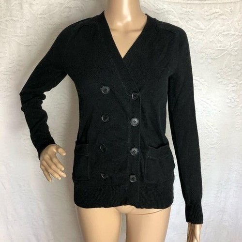 Black Double Button Down Sweater | eBay