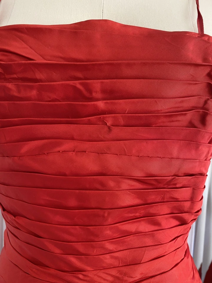 Vestido de Noche Rojo Vintage Años 80 ROSE TAFT COUTURE LEER ESTADO Foto 3 de 4