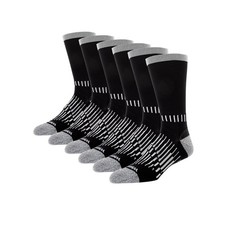 Men's Heavy Duty Work Socks Crew Length Black 6 Pack Comfortable Cushioned