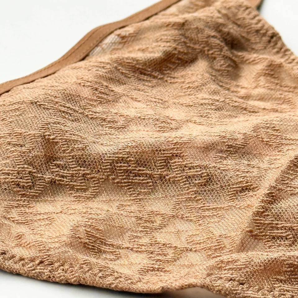 Victoria's Secret Muy Sexy Icono Encaje Ajustable Tanga Panty Caramelo Talla L/XL Foto 4 de 4