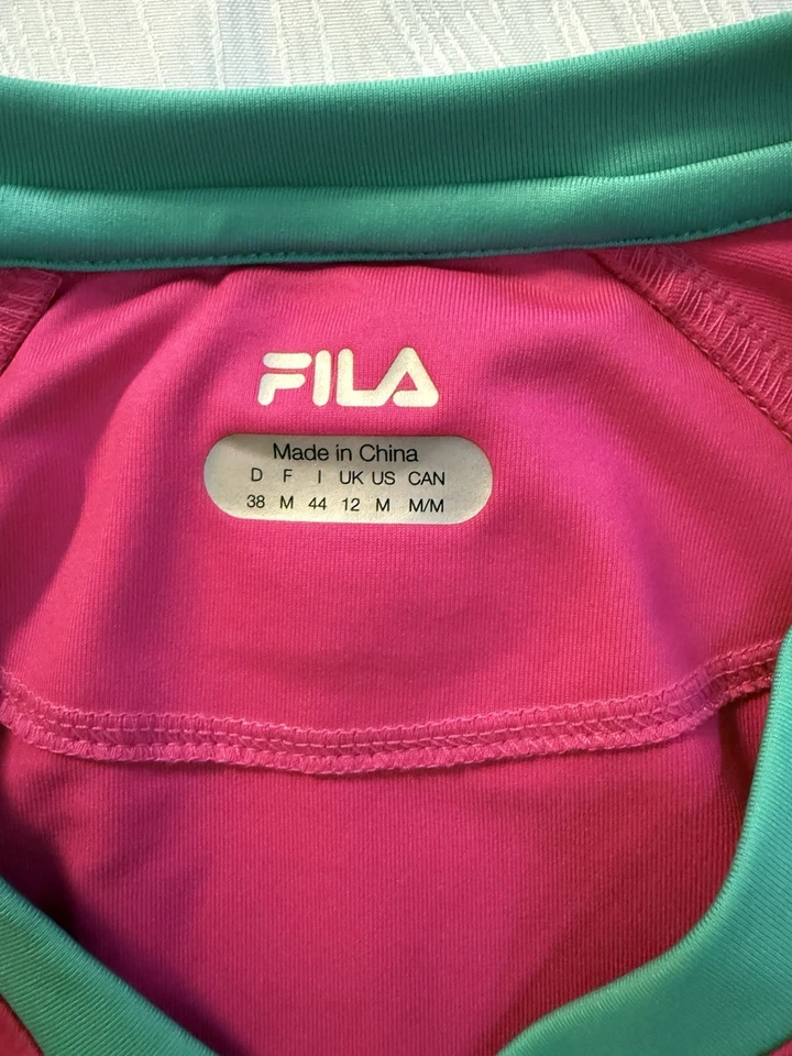 FILA Women’s Tennis Dress M BNP Paribas Open Pink Blue White Athletic - Image 2 of 4