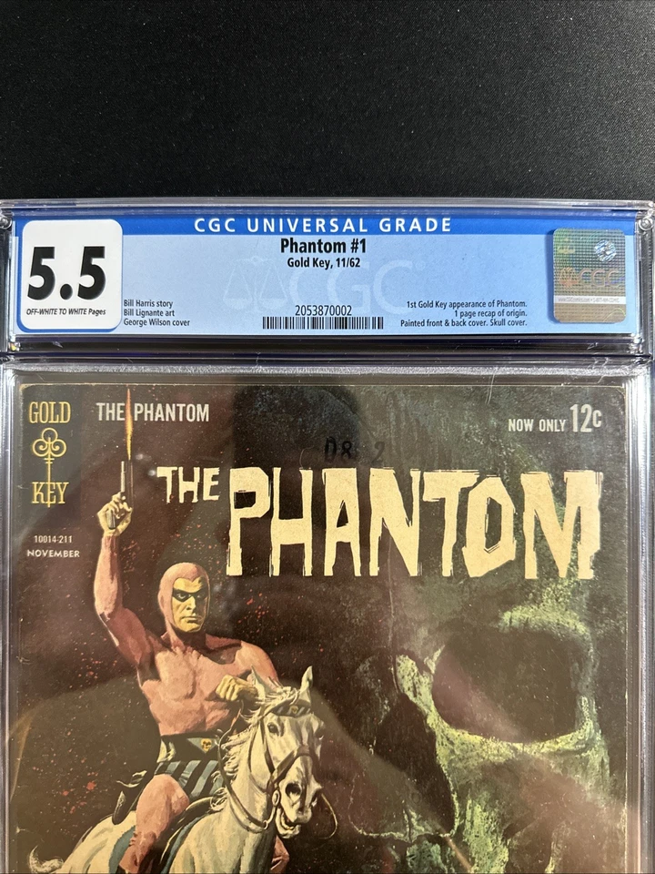 Phantom #1 1962 CGC 5,5 1962 OW a páginas blancas cubierta de calavera llave dorada *S2 Foto 2 de 3