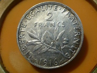 2 FRANCS SEMEUSE (ARGENT) 1916 RECHERCHEE & QUALITE SUP ! 10 00gr !