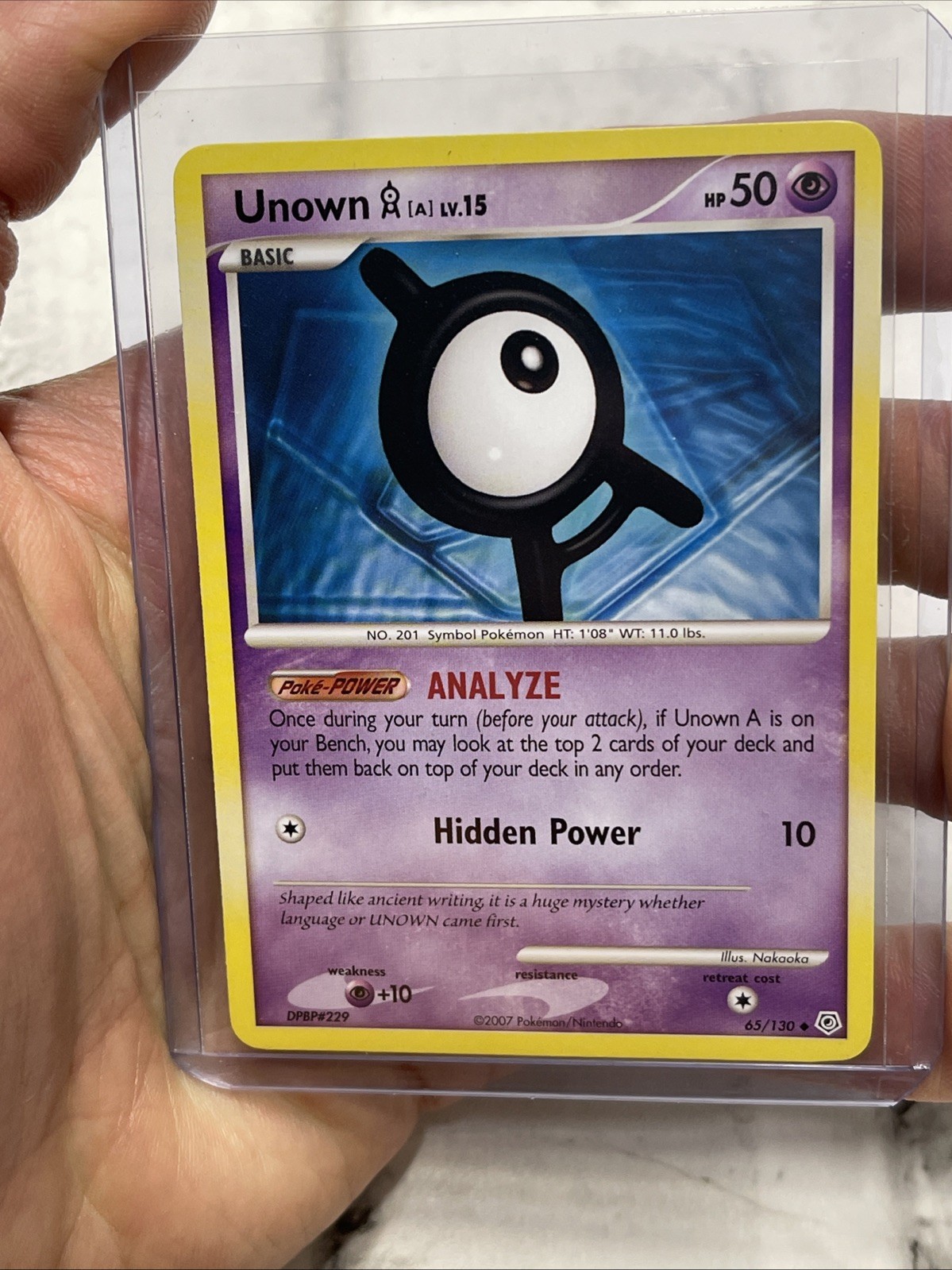 Unown [A] | Diamond and Pearl | Uncommon | 65/130 | NM/MT Non Holo Pokemon Card