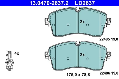 ATE 13.0470-2637.2 Bremsbelagsatz Scheibenbremse für Land Rover - Bild 1 von 4