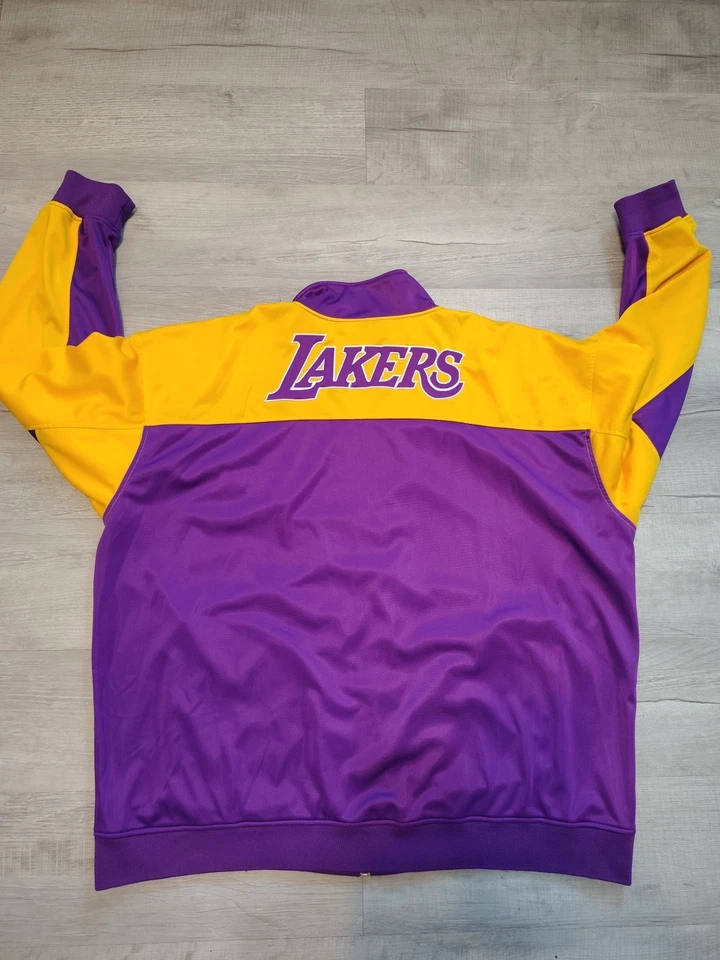 Los Angeles Lakers Full Zip Jacket Polyester 4XL Warmup Majestic Basketball Kobe - Image 3 of 4