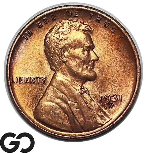1931-D Lincoln Cent Wheat Penny, Gem BU++