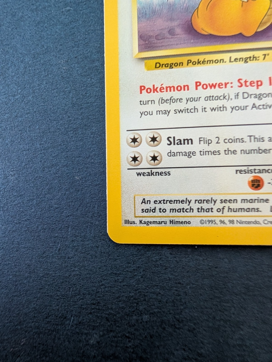 1995 dragonite pokemon card Dragonite Pokemon Fossil Holo #4 SGC 5