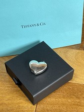 Authenticated Tiffany  Co Silver Heart Key Ring Charm Missing Rope As Is