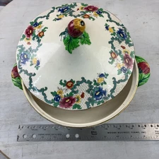 Royal Cauldon Victoria Covered Hand Painted Gorgeous Serving Bowl Dish Vintage