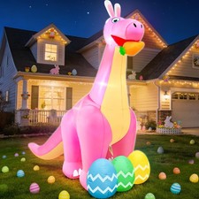 8 Feet Giant Easter Inflatables Outdoor Decorations Inflatable Dinosaur with Cut