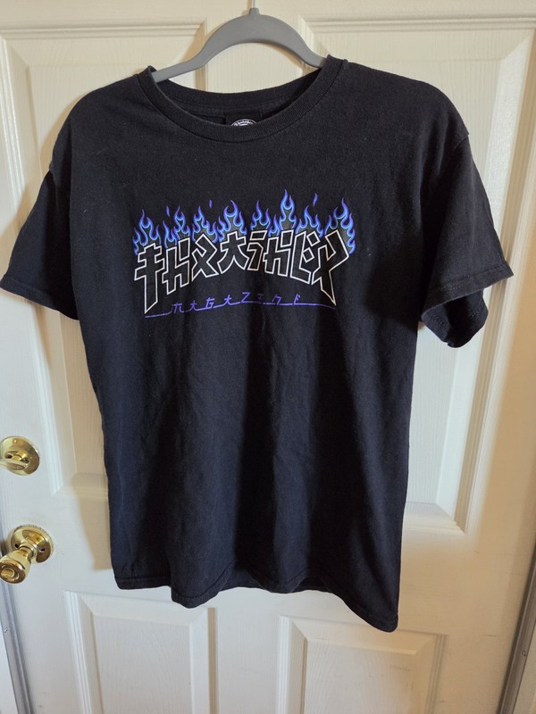 Thrasher Magazine Godzilla Charred Men's Medium Flame Japanese Skate Shirt