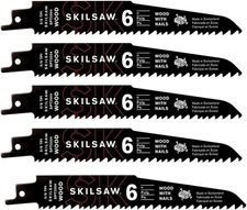SKILSAW SPT2004-05 6'' 5-8 TPI Recip Saw Blade For Wood with Nails - 5 Pack