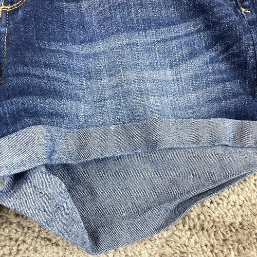 Pantalones cortos de mezclilla Arizona Jean Co. para mujer talla 17 azul 5 bolsillos tiro medio dobladillo con puños Foto 4 de 4