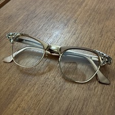 Womens Vintage Artcraft Gold Filled Cat Eye Glasses Eyeglasses Bronze Copper