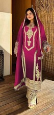 Radiant Empire Pure Chinon Silk Pink TwinTone Heavy Embroidered Palazzo Suit Set