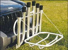 Fish-N-Mate 136 6-Holder Rod Rack w/Fold Down Cooler Bumper Mount