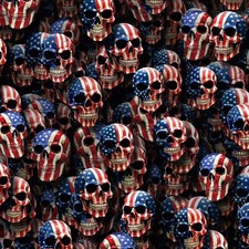 US Flag Skulls 47 - 20" x 38" Hydrographic Film Hydro Dipping