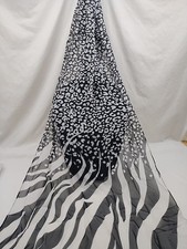 Scarf Sheer Chiffon Ladies Fashion Evening Wear Black White Style 62 in X21 in