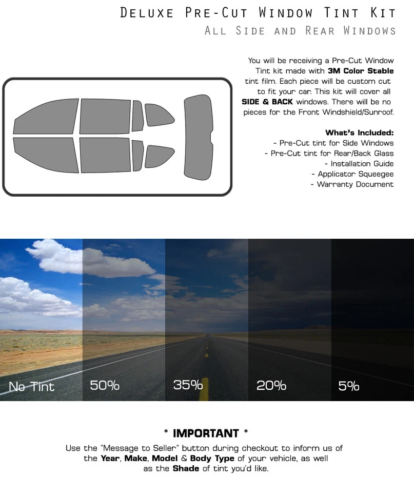 Kit de película de vidrio tinte ventana precortada estable color 3M para Buick Enclave 2025 Foto 3 de 4
