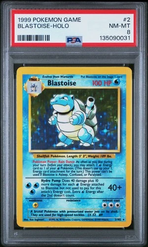 1999 Pokemon Game #2 Blastoise-Holo PSA 8
