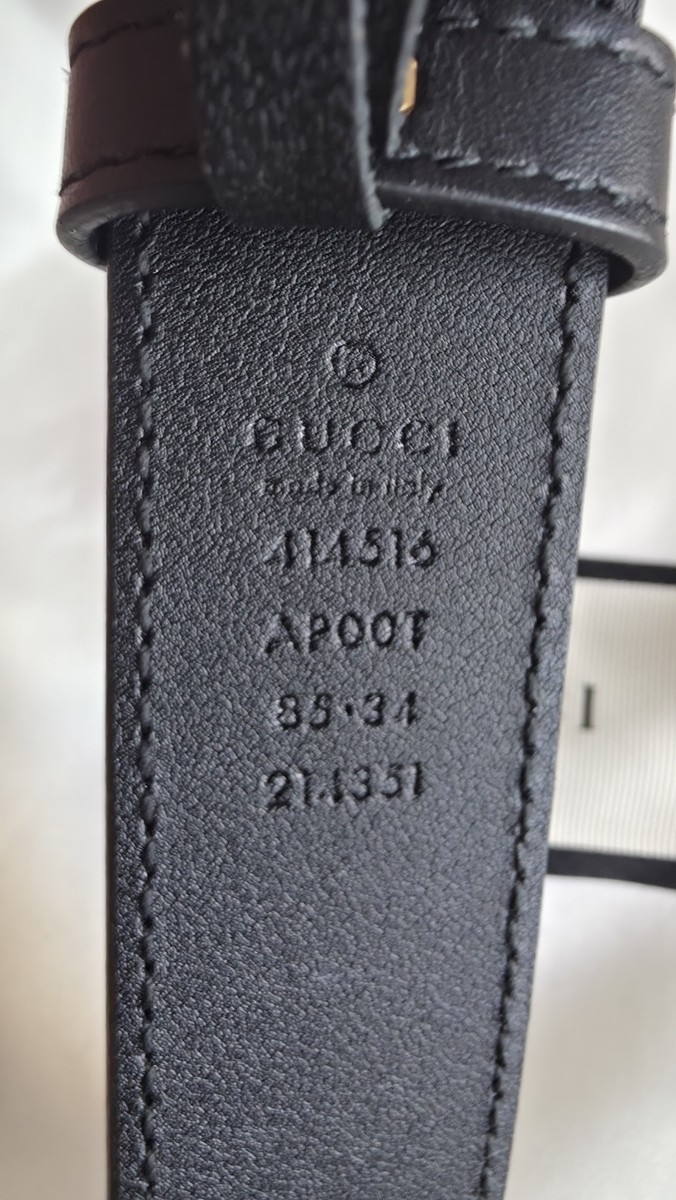 Gucci GG Marmont Belt 85/34 Black Leather Standard 414516 | eBay