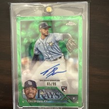 2023 Topps Chrome Update Sapphire Edition - Autographs Taj Bradley Green /99 RC