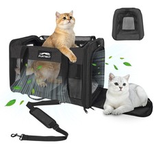 Soft-Sided Large Cat Carrier for 2 Cats, Spacious Foldable Pet Travel Carrier...