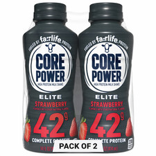  Pack of 2 Core Power Elite High protein strawberry Shake 14 fl oz Each......