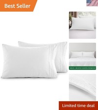 Luxury Ultra-Soft 2-Piece Pillowcase Set - 1500 Hotel Quality Microfiber Dou...