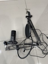 fifine usb streaming microphone kit, condenser studio mix with arm stand, filter