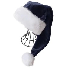 Navy Blue Deluxe Adults Santa Hat for Colorful And Funny Christmas Theme