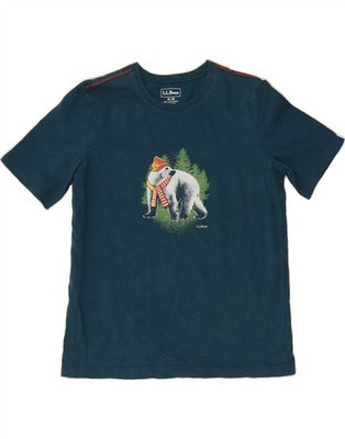 L.L.BEAN Jungen Grafik T-Shirt Oberteil 15-16 Jahre XL grün Baumwolle BO10
