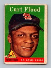 1958 Topps #464 Curt Flood Rookie LOW GRADE Vintage RC Baseball Card. rookie card picture