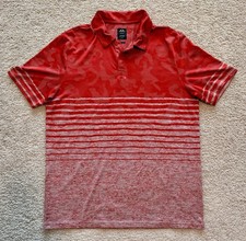 OAKLEY MEN'S GOLF POLO REGULAR FIT MEDIUM RED CAMO STRIPED