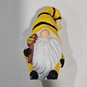 Fantasy Gnomes Yellow Striped Gnome Figurine White Beard with White Wings