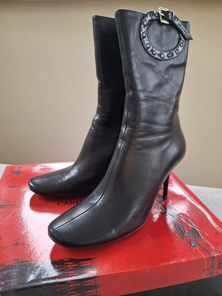 Women Carlo Pazolini Boots Black Leather 38